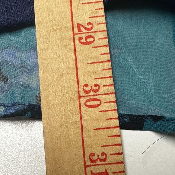 Logo Lounge Vest Women's Sz XS Indigo Multicolor Sheer‎ Back Watercolor Print - Picture 8 of 8